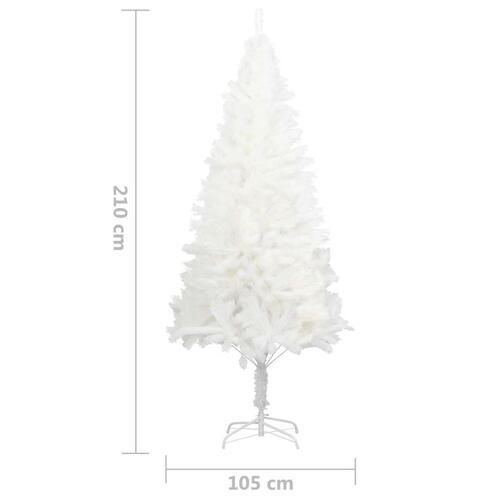 Kunstigt juletræ naturtro nåle 210 cm hvid