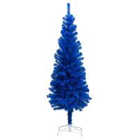 Kunstigt juletræ med fod 180 cm PVC blå