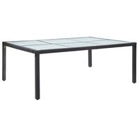 Udendørs spisebord 200x150x74 cm polyrattan sort