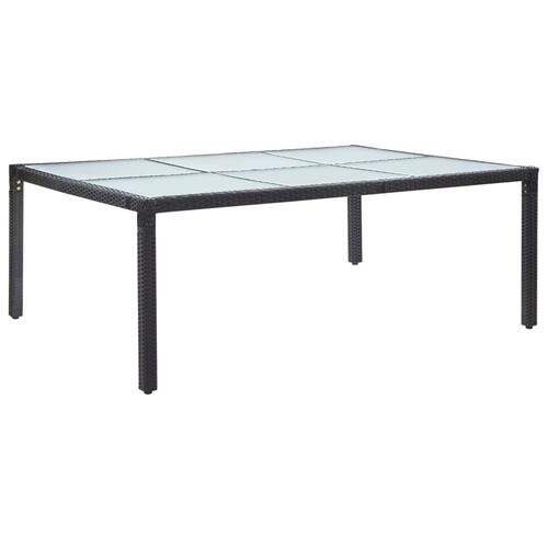 Udendørs spisebord 200x150x74 cm polyrattan sort