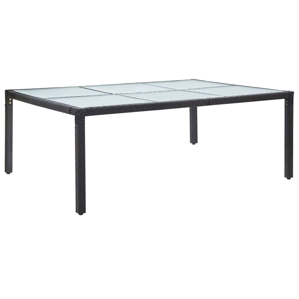 Udendørs spisebord 200x150x74 cm polyrattan sort