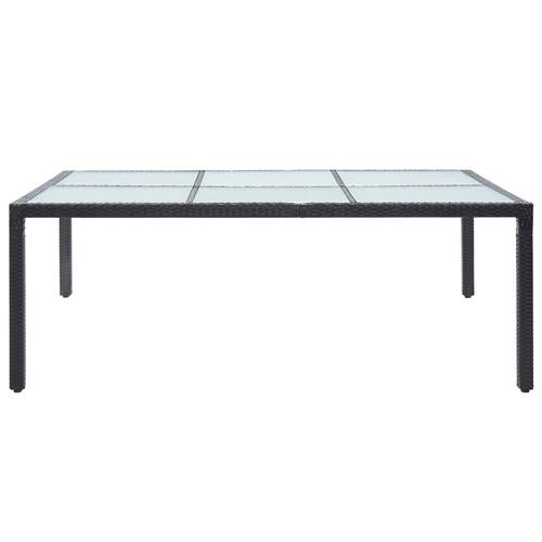 Udendørs spisebord 200x150x74 cm polyrattan sort