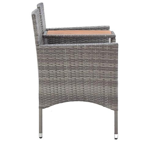 2-personers havebænk med tebord 143 cm polyrattan grå