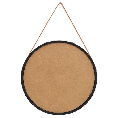 Vægspejl med rem 60 cm sort