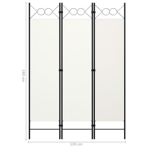 3-panels rumdeler 120 x 180 cm hvid