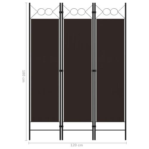 3-panels rumdeler 120x180 cm brun