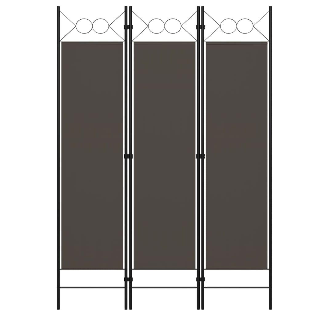 3-panels rumdeler 120x180 cm antracitgrå