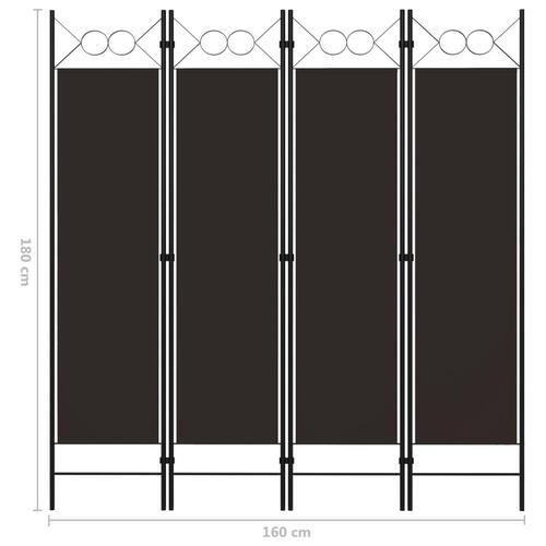4-panels rumdeler 160x180 cm brun