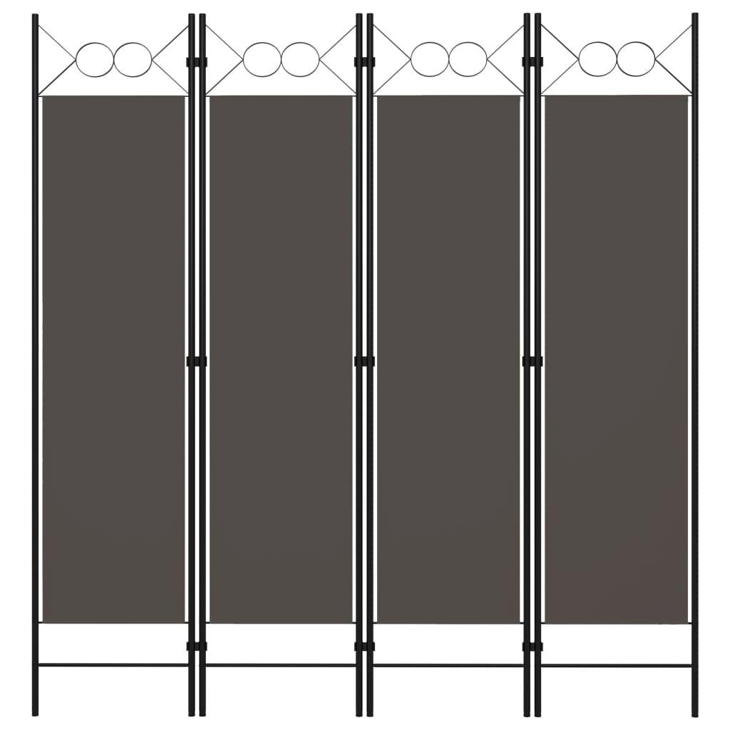 4-panels rumdeler 160x180 cm antracitgrå