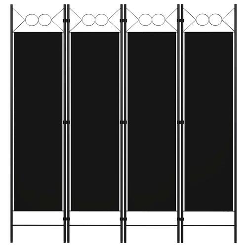 4-panels rumdeler 160x180 cm sort