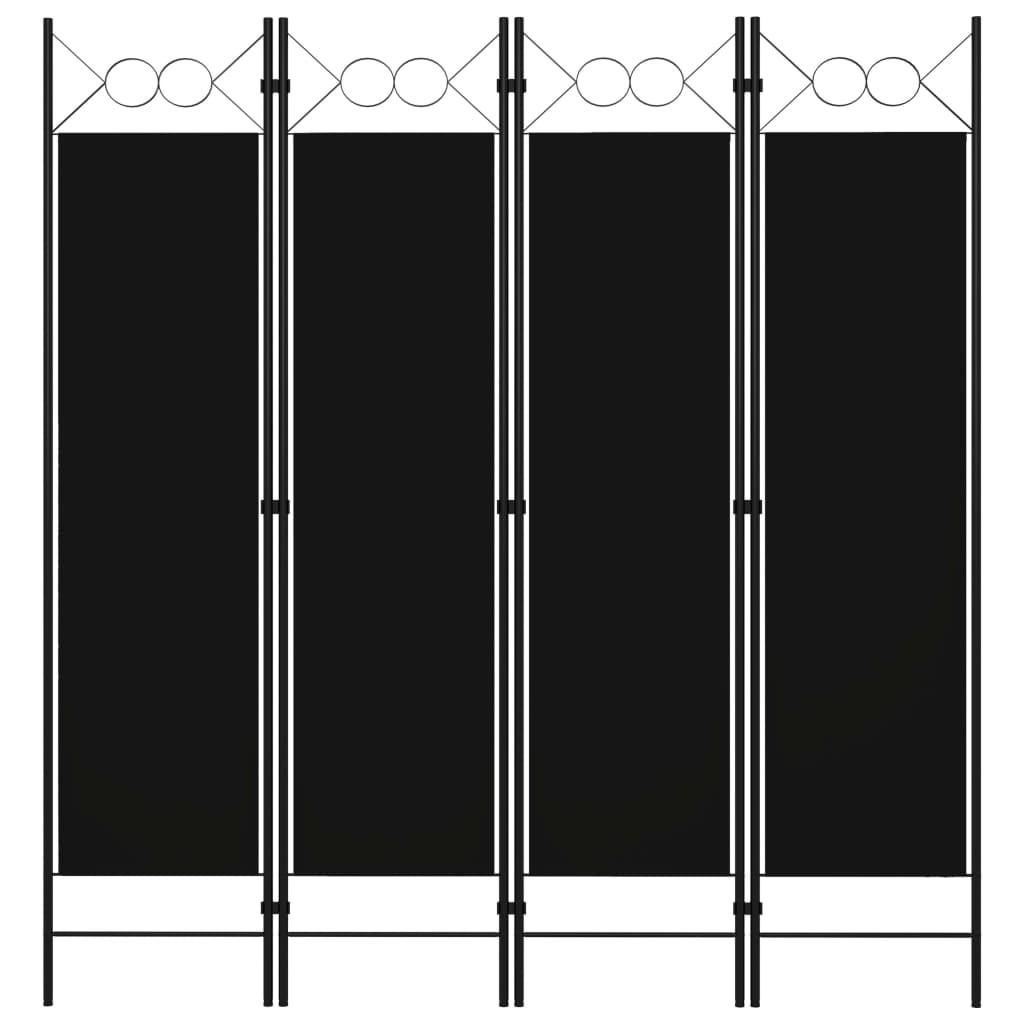 4-panels rumdeler 160x180 cm sort