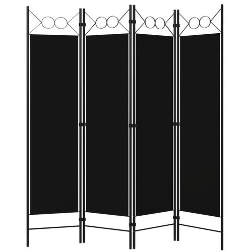 4-panels rumdeler 160x180 cm sort