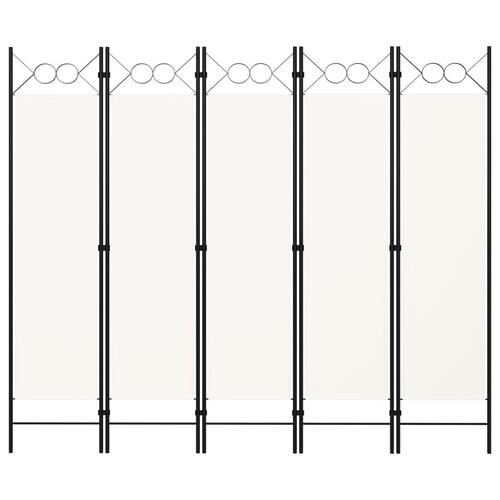 5-panels rumdeler 200 x 180 cm hvid