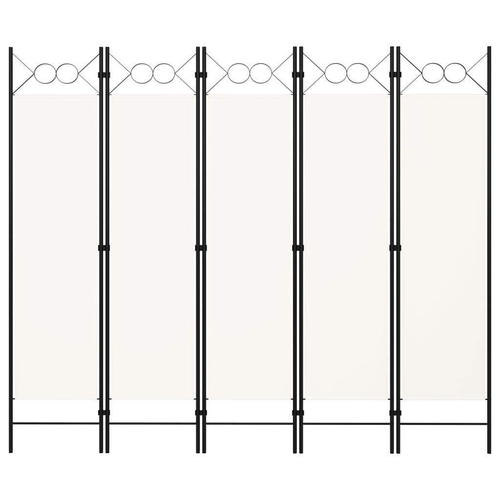 5-panels rumdeler 200 x 180 cm hvid