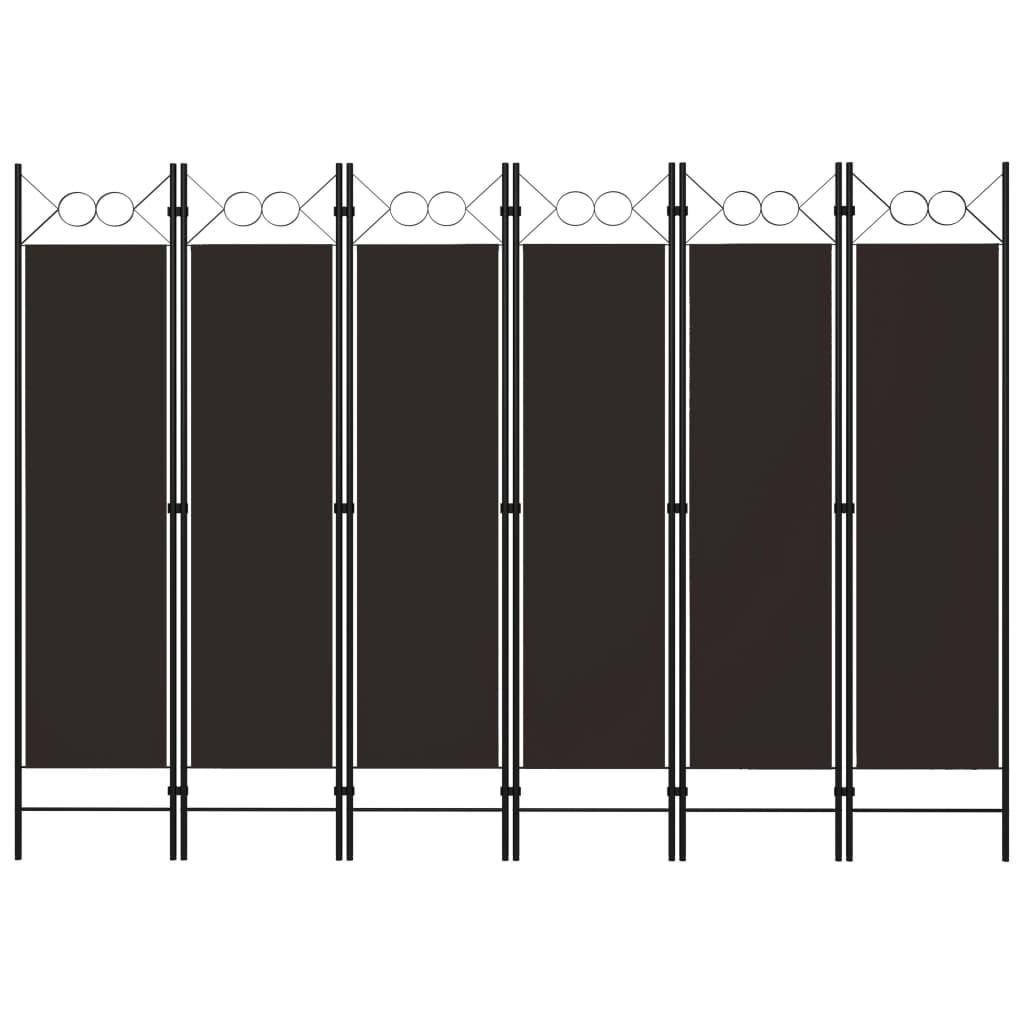 6-panels rumdeler 240x180 cm brun