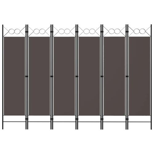 6-panels rumdeler 240 x 180 cm antracitgrå