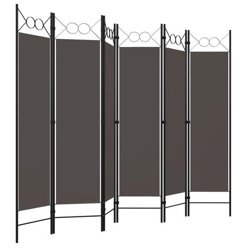 6-panels rumdeler 240 x 180 cm antracitgrå