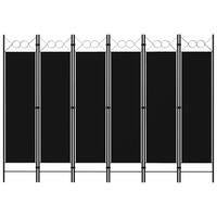 6-panels rumdeler 240x180 cm sort
