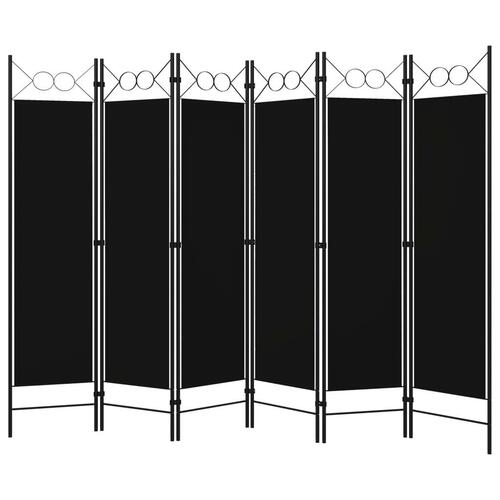 6-panels rumdeler 240x180 cm sort