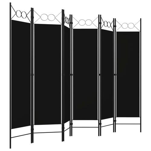 6-panels rumdeler 240x180 cm sort