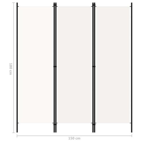 3-panels rumdeler 150 x 180 cm hvid