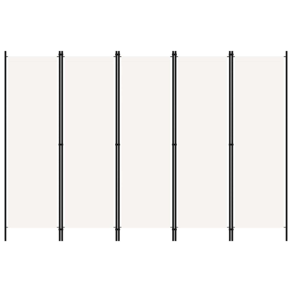 5-panels rumdeler 250 x 180 cm hvid