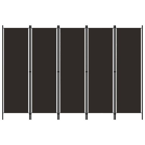 5-panels rumdeler 250 x 180 cm brun