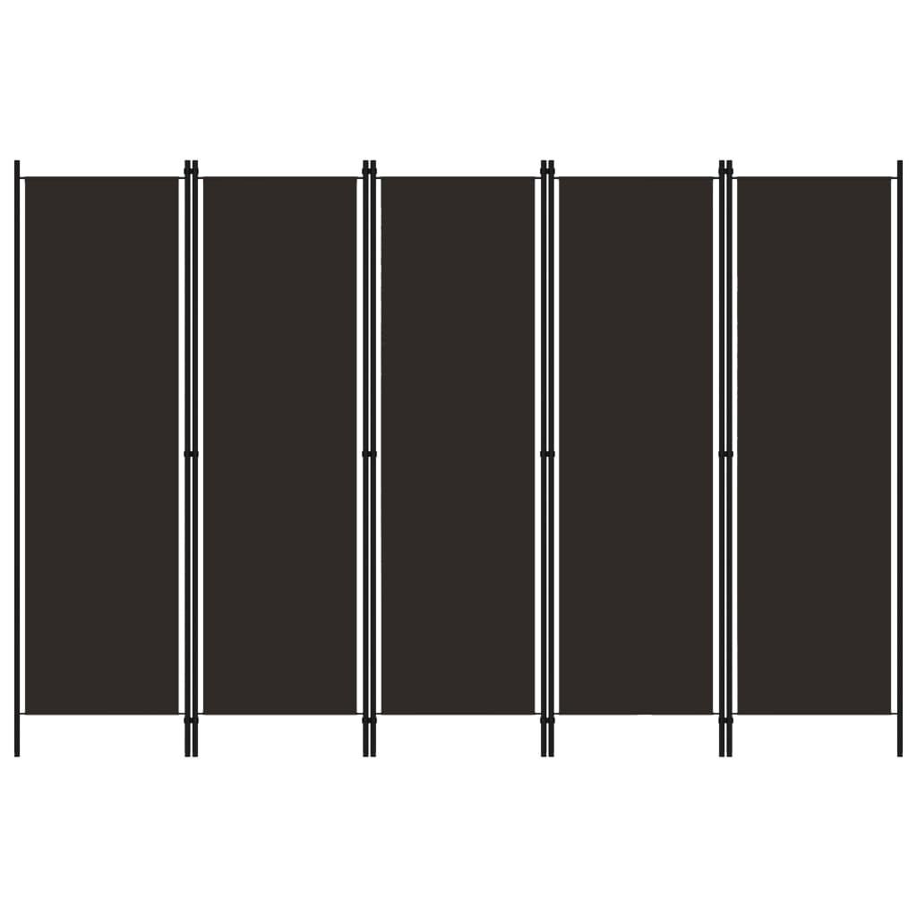 5-panels rumdeler 250 x 180 cm brun