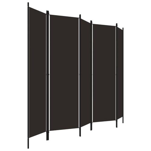 5-panels rumdeler 250 x 180 cm brun