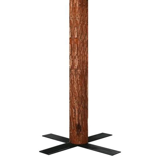 Smalt juletræ med ægte træ og grankogler 180 cm PVC grøn