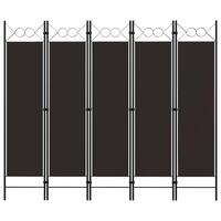 5-panels rumdeler 200x180 cm brun