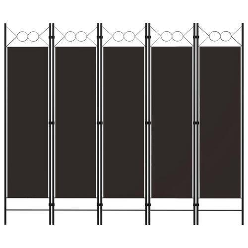5-panels rumdeler 200x180 cm brun