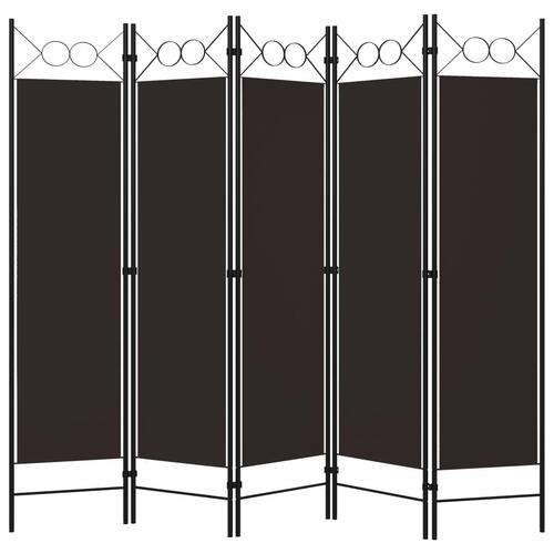 5-panels rumdeler 200x180 cm brun