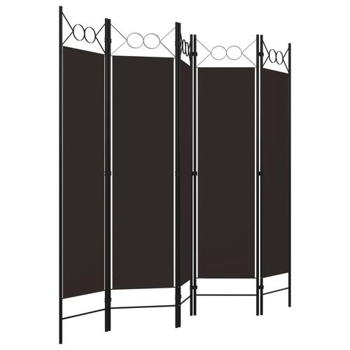 5-panels rumdeler 200x180 cm brun