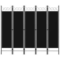 5-panels rumdeler 200x180 cm sort