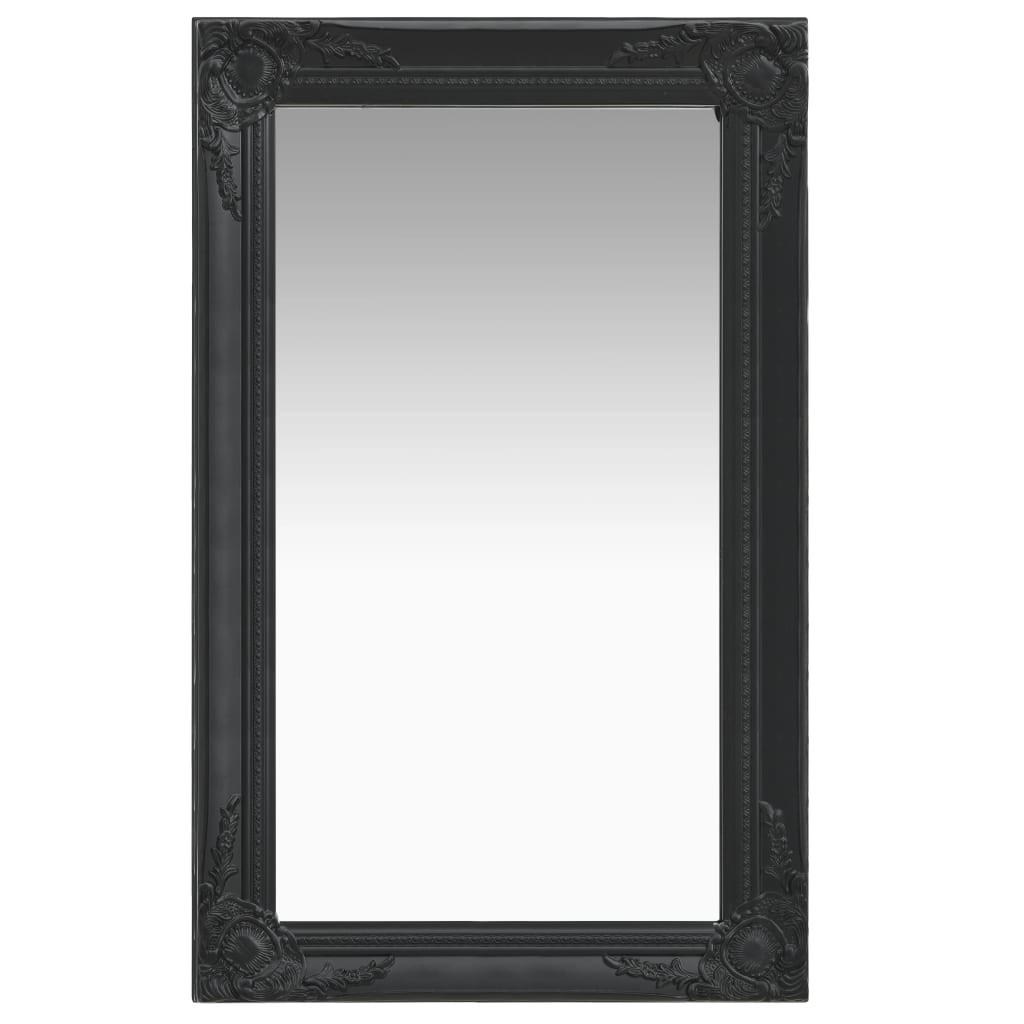 Vægspejl 50x80 cm barokstil sort