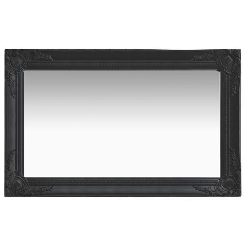 Vægspejl 50x80 cm barokstil sort