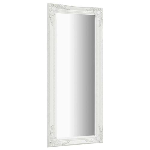Vægspejl barokstil 50x120 cm hvid
