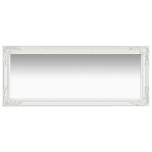 Vægspejl barokstil 50x120 cm hvid