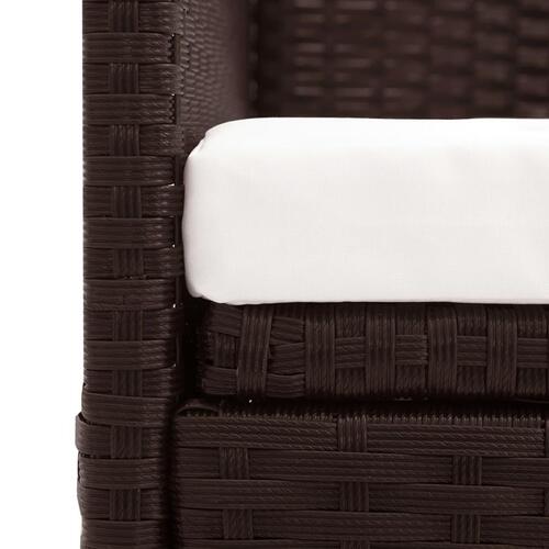 Havesofa med baldakin polyrattan brun