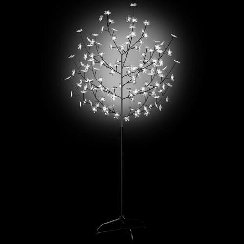 Juletræ 120 LED'er koldt hvidt lys kirsebærblomst 150 cm