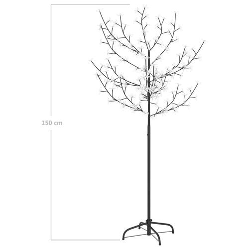Juletræ 120 LED'er koldt hvidt lys kirsebærblomst 150 cm