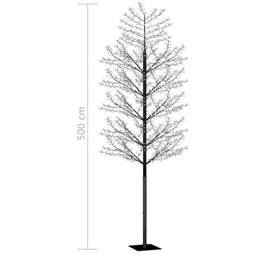 Juletræ 2000 LED'er kirsebærblomst 500 cm blåt hvidt lys