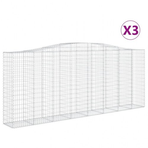Buede gabionkurve - 3 stk. 400×50×160/180 cm i galvaniseret jern
