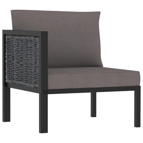 Hjørnedel til sofa med højre armlæn polyrattan antracitgrå