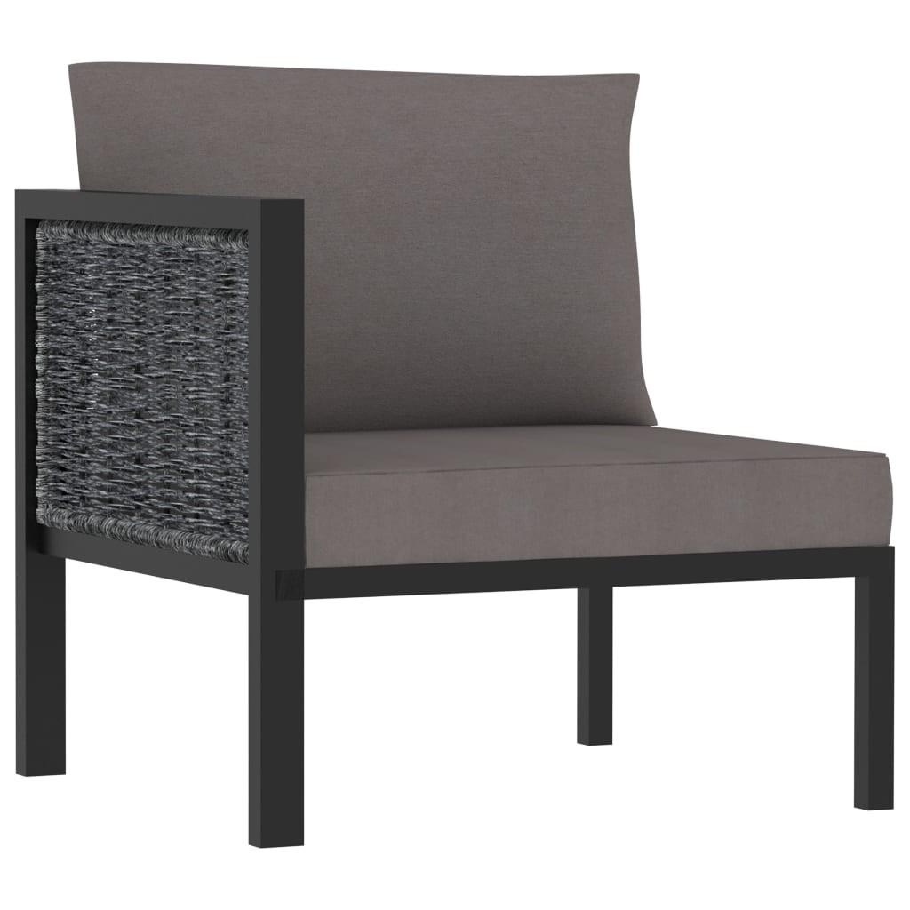 Hjørnedel til sofa med højre armlæn polyrattan antracitgrå