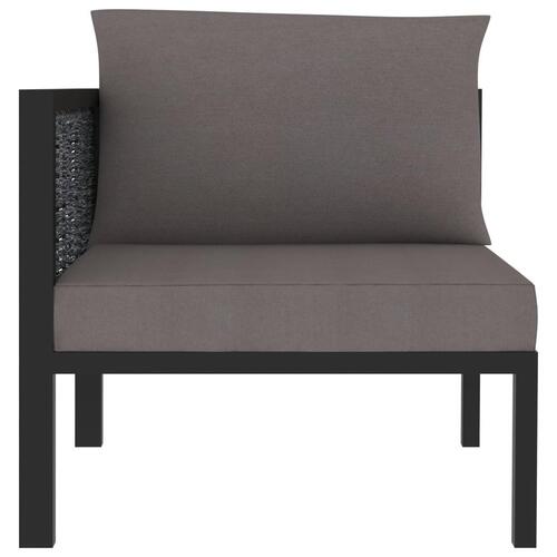 Hjørnedel til sofa med højre armlæn polyrattan antracitgrå