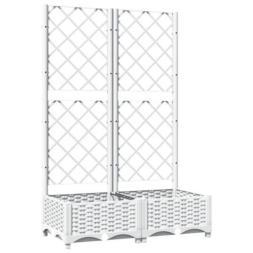 Plantekasse med espalier 80x40x121,5 cm PP hvid