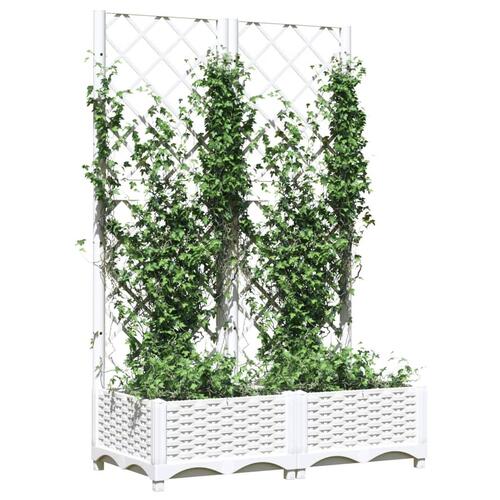 Plantekasse med espalier 80x40x121,5 cm PP hvid