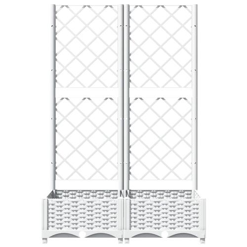 Plantekasse med espalier 80x40x121,5 cm PP hvid